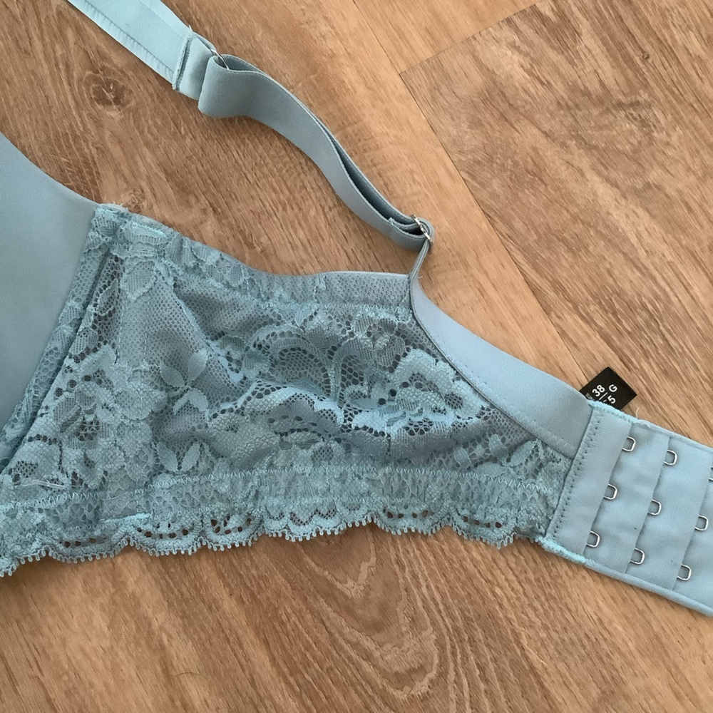 MONTELLE 🇨🇦 Pure Plus Full Coverage T-Shirt Bra Steel Blue/Turquoise Size 38 G - Picture 4 of 13